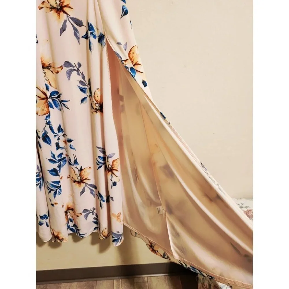 Mutli-Floral Print Midi Skirt by Lulus (size XS)